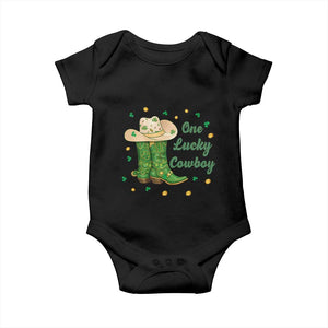 One Lucky Cowboy Baby Onesie Western Irish Cowboy St Patrick Day TS14 Black Print Your Wear