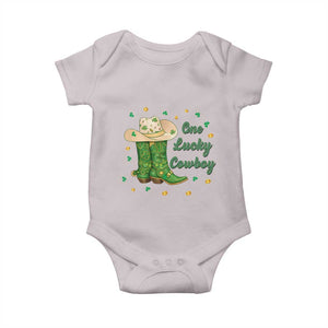 One Lucky Cowboy Baby Onesie Western Irish Cowboy St Patrick Day TS14 Ice Gray Print Your Wear