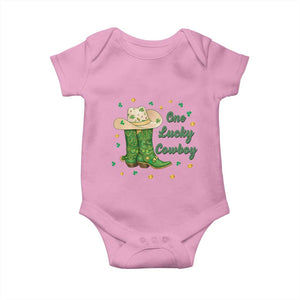 One Lucky Cowboy Baby Onesie Western Irish Cowboy St Patrick Day TS14 Light Pink Print Your Wear