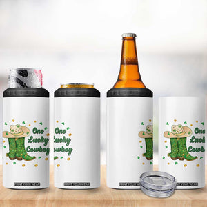 One Lucky Cowboy 4 in 1 Can Cooler Tumbler Western Irish Cowboy St Patrick Day TS14 Print Your Wear