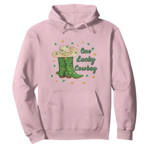 One Lucky Cowboy Hoodie Western Irish Cowboy St Patrick Day TS14 Light Pink Print Your Wear