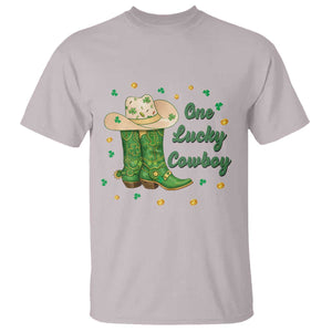 One Lucky Cowboy T Shirt Western Irish Cowboy St Patrick Day TS14 Ice Gray Print Your Wear