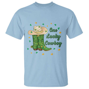 One Lucky Cowboy T Shirt Western Irish Cowboy St Patrick Day TS14 Light Blue Print Your Wear