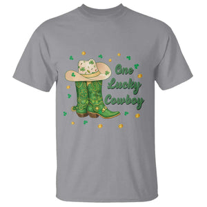 One Lucky Cowboy T Shirt Western Irish Cowboy St Patrick Day TS14 Sport Gray Print Your Wear