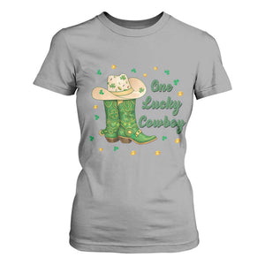 One Lucky Cowboy T Shirt For Women Western Irish Cowboy St Patrick Day TS14 Sport Gray Print Your Wear