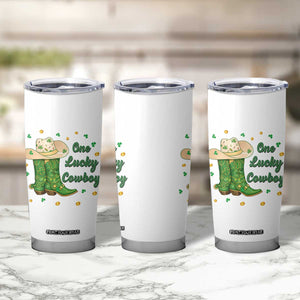 One Lucky Cowboy Tumbler Cup Western Irish Cowboy St Patrick Day TS14 Print Your Wear