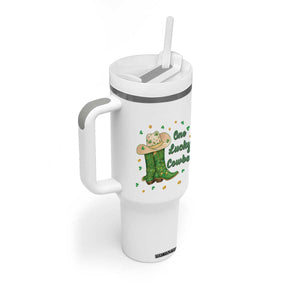 One Lucky Cowboy Tumbler With Handle Western Irish Cowboy St Patrick Day TS14 Print Your Wear