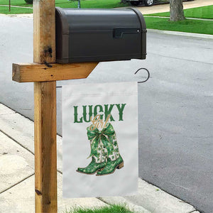 Lucky Cowgirl Garden Flag Western Irish Cowboy St Patrick Day TS14 Print Your Wear