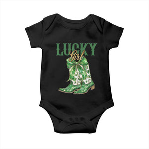 Lucky Cowgirl Baby Onesie Western Irish Cowboy St Patrick Day TS14 Black Print Your Wear