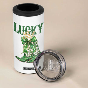 Lucky Cowgirl 4 in 1 Can Cooler Tumbler Western Irish Cowboy St Patrick Day TS14 Print Your Wear