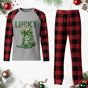 Lucky Cowgirl Plaid Pajama Set Western Irish Cowboy St Patrick Day TS14 Buffalo Plaid Print Your Wear