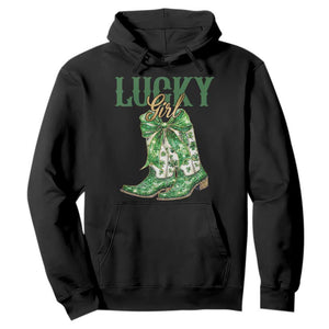 Lucky Cowgirl Hoodie Western Irish Cowboy St Patrick Day TS14 Black Print Your Wear