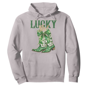 Lucky Cowgirl Hoodie Western Irish Cowboy St Patrick Day TS14 Ice Gray Print Your Wear