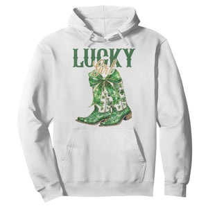 Lucky Cowgirl Hoodie Western Irish Cowboy St Patrick Day TS14 White Print Your Wear