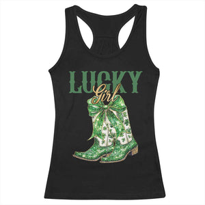 Lucky Cowgirl Racerback Tank Top Western Irish Cowboy St Patrick Day TS14 Black Print Your Wear