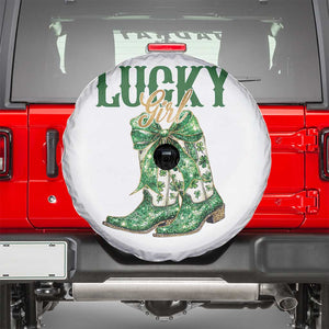 Lucky Cowgirl Spare Tire Cover Western Irish Cowboy St Patrick Day TS14 White Print Your Wear