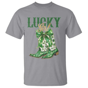 Lucky Cowgirl T Shirt Western Irish Cowboy St Patrick Day TS14 Sport Gray Print Your Wear