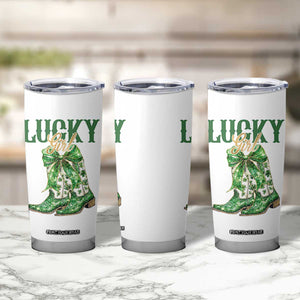 Lucky Cowgirl Tumbler Cup Western Irish Cowboy St Patrick Day TS14 Print Your Wear