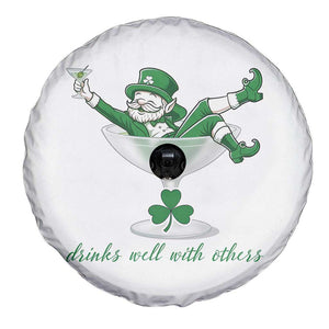 Drink Well With Others Spare Tire Cover Funny Leprechaun Drinking Green Beer Shamrock TS14 Print Your Wear