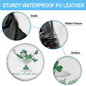 Drink Well With Others Spare Tire Cover Funny Leprechaun Drinking Green Beer Shamrock TS14 Print Your Wear