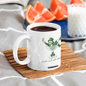 Drink Well With Others Coffee Mug Funny Leprechaun Drinking Green Beer Shamrock TS14 Print Your Wear