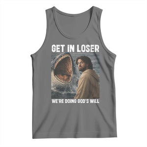 Get In Loser We're Doing God's Will Tank Top Funny Christian Quote TS14 Black Heather Print Your Wear