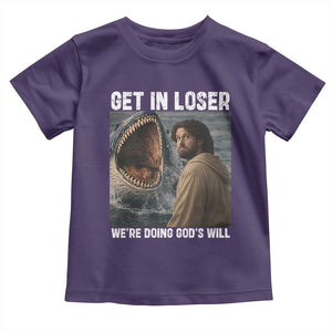Get In Loser We're Doing God's Will Toddler T Shirt Funny Christian Quote TS14 Purple Print Your Wear