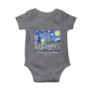 He is Risen Baby Onesie Christian Easter Starry Night Van Gogh TS14 Charcoal Print Your Wear