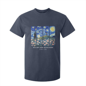 He is Risen T Shirt For Kid Christian Easter Starry Night Van Gogh TS14 Navy Print Your Wear