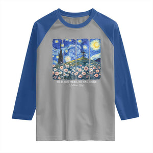 He is Risen Raglan Shirt Christian Easter Starry Night Van Gogh TS14 Sport Gray Royal Print Your Wear