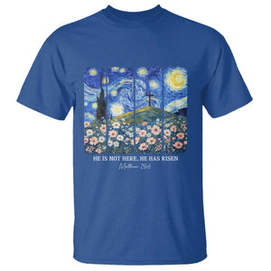 He is Risen T Shirt Christian Easter Starry Night Van Gogh TS14 Royal Blue Print Your Wear