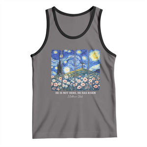 He is Risen Tank Top Christian Easter Starry Night Van Gogh TS14 Deep Heather Black Print Your Wear