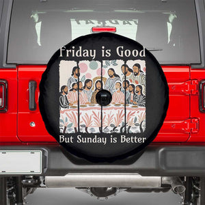 Friday is Good Sunday is Better Spare Tire Cover Christian Jesus Easter TS14 Black Print Your Wear