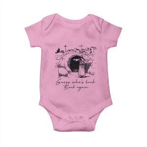 Guess Who's Back Back Again Baby Onesie Funny Easter Jesus Christian TS14 Light Pink Print Your Wear