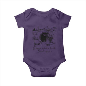 Guess Who's Back Back Again Baby Onesie Funny Easter Jesus Christian TS14 Purple Print Your Wear