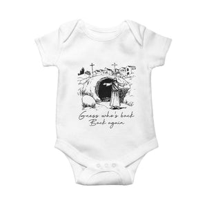 Guess Who's Back Back Again Baby Onesie Funny Easter Jesus Christian TS14 White Print Your Wear