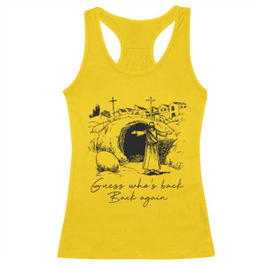 Guess Who's Back Back Again Racerback Tank Top Funny Easter Jesus Christian TS14 Daisy Print Your Wear