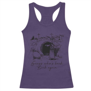 Guess Who's Back Back Again Racerback Tank Top Funny Easter Jesus Christian TS14 Purple Print Your Wear