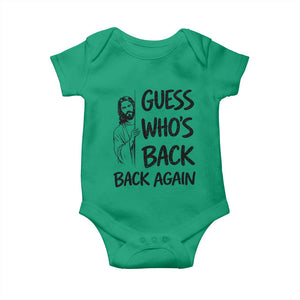 Funny Easter Jesus Baby Onesie Guess Who's Back Back Again TS14 Irish Green Print Your Wear