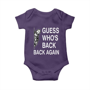 Guess Who's Back Back Again Baby Onesie Funny Easter Jesus Meme TS14 Purple Print Your Wear