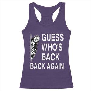 Guess Who's Back Back Again Racerback Tank Top Funny Easter Jesus Meme TS14 Purple Print Your Wear