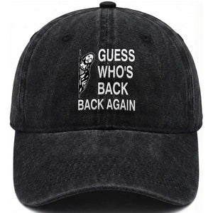 Guess Who's Back Back Again Washed Cotton Baseball Cap Funny Easter Jesus Meme TS14 Washed Cap Universal Fit Black Print Your Wear