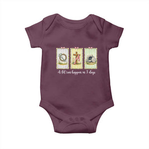 A Lot Can Happen in 3 Days Baby Onesie Christian Jesus Easter TS14 Maroon Print Your Wear