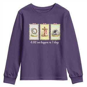 A Lot Can Happen in 3 Days Youth Sweatshirt Christian Jesus Easter TS14 Purple Print Your Wear