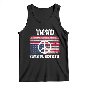 Unpaid Peaceful Protester Tank Top Peace Sign Anti War Patriotic US Flag TS14 Black Print Your Wear