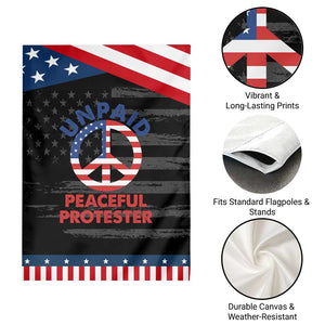 Unpaid Peaceful Protester Garden Flag Peace Sign Patriotic US Flag Political Protest TS14 Print Your Wear