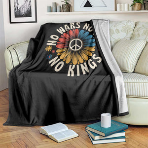 No Kings No ICE No Wars Throw Blanket Peace Sign Sunflower Anti War Freedom Activist TS14 Print Your Wear