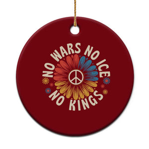 No Kings No ICE No Wars Ceramic Ornament Peace Sign Sunflower Anti War Freedom Activist TS14 1pc Red Print Your Wear