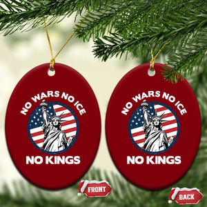 No Kings No ICE No Wars Ceramic Ornament Statue of Liberty US Flag Anti War Freedom Activist TS14 Print Your Wear