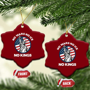 No Kings No ICE No Wars Ceramic Ornament Statue of Liberty US Flag Anti War Freedom Activist TS14 Print Your Wear